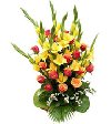 Arrangement of Yellow Gladioli & Roses  Picture