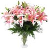 Vase with 10 Stems of Pink Lilies   offer Gifts & Crafts